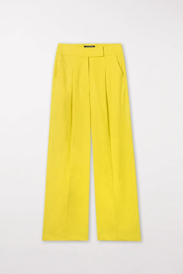 Hosen-LUISA CERANO Wideleg-Pants Aus Leinen-Mix lemon