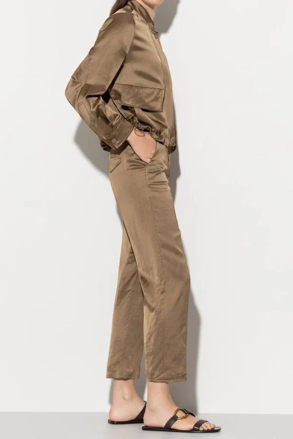 Sets | Hosen-LUISA CERANO Wideleg-Pants In Satin-Optik tobacco