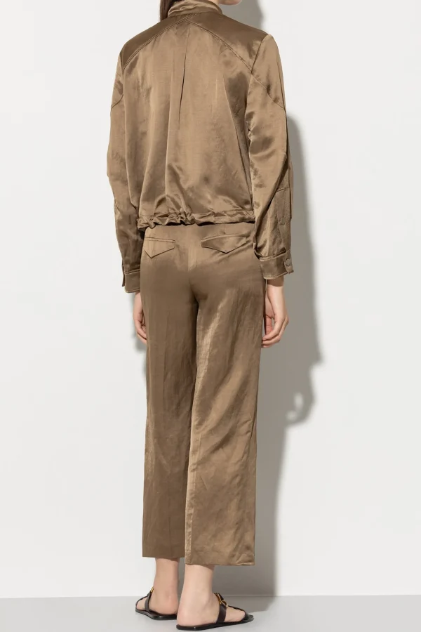 Sets | Hosen-LUISA CERANO Wideleg-Pants In Satin-Optik tobacco