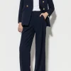 Business Studio-LUISA CERANO Wideleg-Pants Mit Bundfalten dark navy