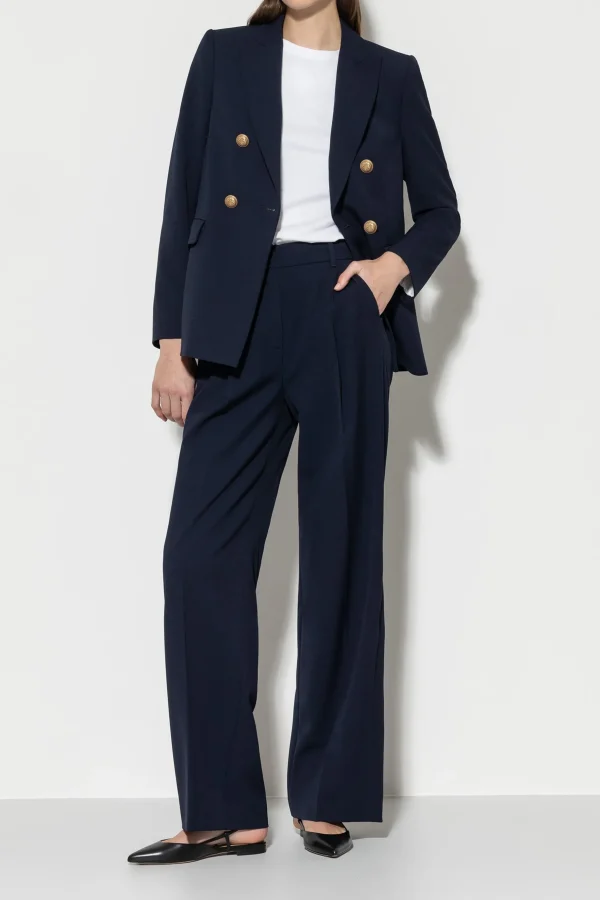 Business Studio-LUISA CERANO Wideleg-Pants Mit Bundfalten dark navy